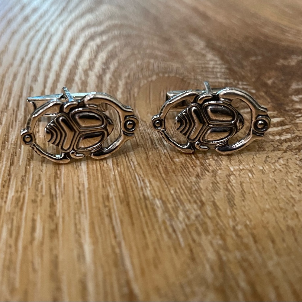 Scarab cufflinks sterling silver